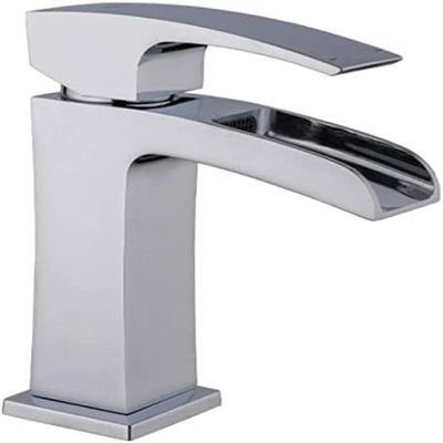 Chrome-Plated Deck-Mount Hot and Cold Water Faucet for Bathroom and Toilet