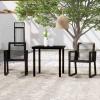 Tidyard 3-Piece Garden Dining Set for 2, Black view 1