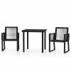 Tidyard 3-Piece Garden Dining Set for 2, Black view 2