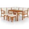 KTHLBRH 6-Piece Lounge Garden Furniture Set, Patio and Balcony Furniture, Garden Dining Set with Cushions, Solid Acacia Wood view 2