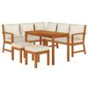 KTHLBRH 6-Piece Lounge Garden Furniture Set, Patio and Balcony Furniture, Garden Dining Set with Cushions, Solid Acacia Wood view 3