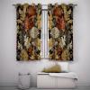 TOANGWALL William Morris-Style Blackout Curtains, Dark Chrysanthemum Pattern, 2 Panels, 140 x 175 cm view 2