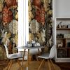 TOANGWALL William Morris-Style Blackout Curtains, Dark Chrysanthemum Pattern, 2 Panels, 140 x 175 cm view 3