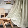 Daesar Semi-Sheer Curtains with Embroidery, 132 x 180 cm, Green, Set of 2, Country Style view 1