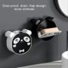Cute Wall-Mounted Soap Holder, No-Drill Self-Draining Soap Dish, Black view 2