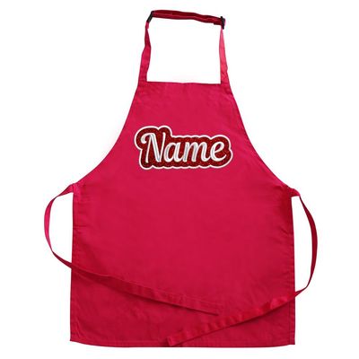 Elefantasie Personalized Pink Apron with Glitter-Embroidered Name