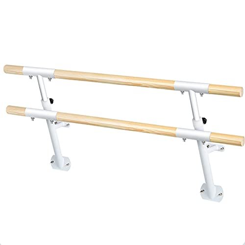 Double Ballet Barre, 100/150 cm Wall-Mounted Ballet Barre for Home, Living Room, Dance Studio, Adults and Children, Stretching (Size: 100 cm, Color: White)