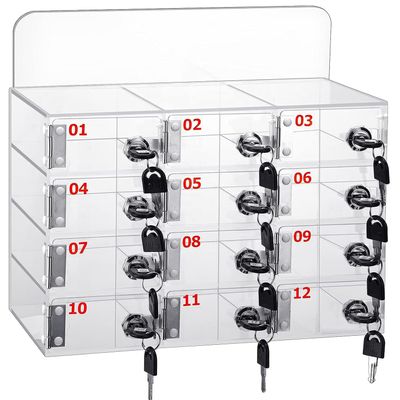 Qiang Acrylic Phone Storage Cabinet, 12/15/20 Compartments with Locks and Keys