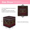 VAPOKF Foldable Storage Cube, Fabric Organizer with Handles, Vintage Indian Bohemian Style view 2