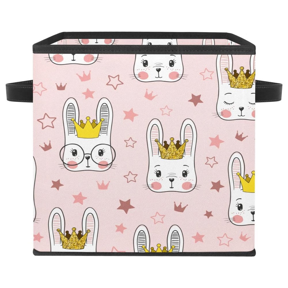 VAPOKF Foldable Fabric Storage Cube with Handles, Rabbit Princess