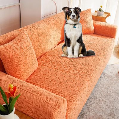 KCCRHIN Jacquard Velvet Stretch Sofa Cover, 2-Seater, 145–185 cm