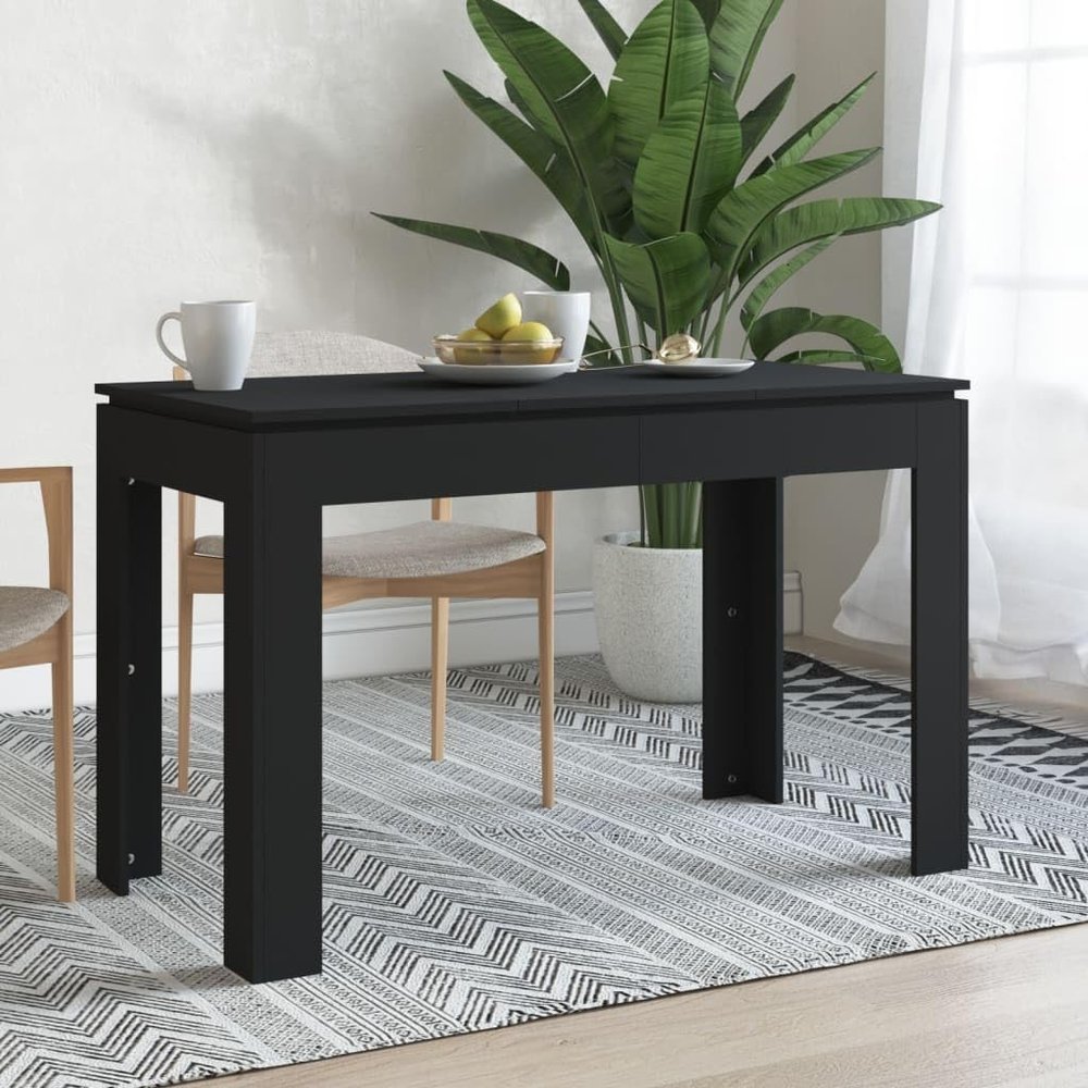 Willood Minimalist Dining Table Black 120 x 60 x 76 cm