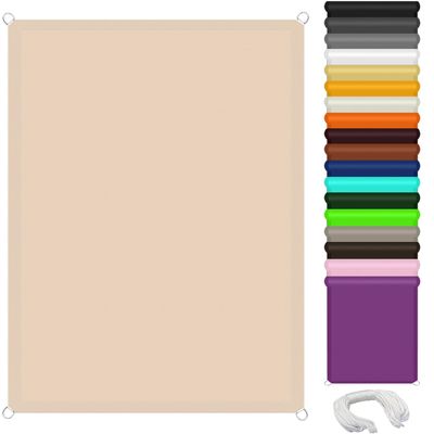 Custom-Size Shade Sail 1.5 x 4.5 m with D-Rings, Beige