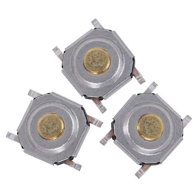 BKGWCSOR Tactile Push Buttons, Waterproof SMD Mini Switches, 200-Pack, 4 x 4 x 1.5 mm, Light Brass