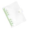 PATIKIL A6 Clear Binder Cover, Soft PVC Loose-Leaf Binder with Snap Closure and 6 Green Rings view 1