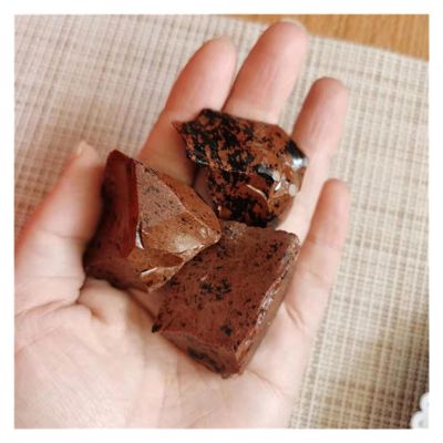 FUERLI Natural Rough Crystal Stone, Mahogany Obsidian, for Garden and Home Decor