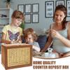 Cash Savings Box, Wooden Money-Saving Box with Savings Goal and Number Tracker for Adults and Children, Light Brown, $500 view 3