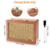 Cash Savings Box, Wooden Money-Saving Box with Savings Goal and Number Tracker for Adults and Children, Light Brown, $500 view 4
