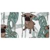 VAPOKF Kitchen Mat with Pug, Dog & Tropical Leaves view 1