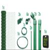 Alberts 697068 Chain-Link Fence Complete Set, for Concrete Installation, with Knee Pad, Green, 125 cm H x 15 m L view 2