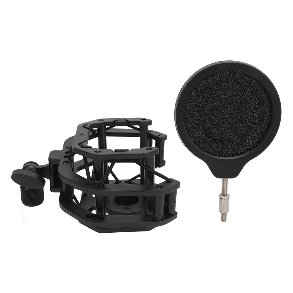 Yunir Microphone Shock Mount with Pop Filter, U87 24 mm, Adjustable