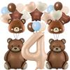 32-Piece Bear Balloon Set with Number 4 Balloon, 101.6 cm view 1