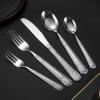 5-Piece Wheat-Ear Stainless Steel Flatware Set, Silver view 2