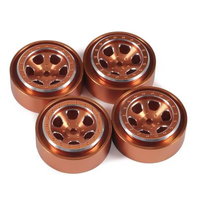 ZIBOXI 1.0 Pro Beadlock Wheels for TRX4M, 1/18 and 1/24 RC Crawlers, 4-Piece Orange