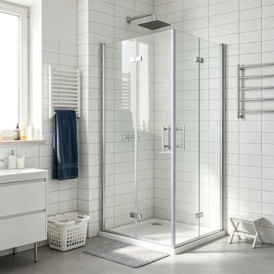 DOOLEEWEE Corner Shower Enclosure 70 x 120 x 195 cm