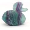 Hand-Carved Natural Stone Swan Figurine, Purple Fluorite, 56 × 56 mm view 1