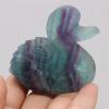 Hand-Carved Natural Stone Swan Figurine, Purple Fluorite, 56 × 56 mm view 3