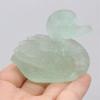 Hand-Carved Natural Stone Swan Figurine, Purple Fluorite, 56 × 56 mm view 4