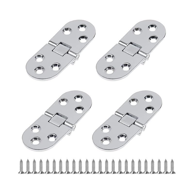 4-Piece Zinc Alloy Folding Flap Hinge and Screw Set