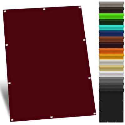 Waterproof Shade Sail 5 x 5.5 m, Rectangular Premium Polyester, 98% UV Protection, Burgundy