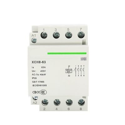 1-Piece 4P 63A DIN-Rail AC Modular Contactor, 220/230V, 3NO 1NC