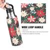 Stainless Steel Insulated Water Bottle with Floral Design and Straw Lid view 4