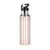 Ksajwzf Insulated Stainless Steel Water Bottle for Kids, Sports, with Straw Lid, Striped, Leakproof, Pink, 590 mL view 1