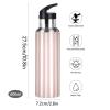 Ksajwzf Insulated Stainless Steel Water Bottle for Kids, Sports, with Straw Lid, Striped, Leakproof, Pink, 590 mL view 2