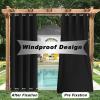 FicaRico Outdoor Curtain, Waterproof, Black, 264 x 245 cm view 2