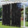 FicaRico Outdoor Curtain, Waterproof, Black, 264 x 245 cm view 3