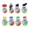 NVVVNX LAY7 Self-Reset Double-Head Pushbutton Switch, Red/Green, Illuminated LA37 Flat-Head 22 mm (Color: LA37 Yellow NO/NC) view 2