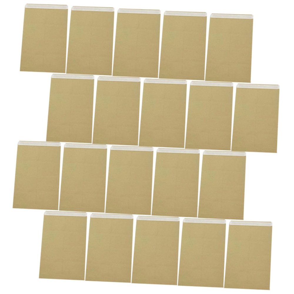NUOBESTY 20 Self-Sealing Kraft Paper Envelopes, Reinforced Paper Pockets for Letters and Documents, 20 Count