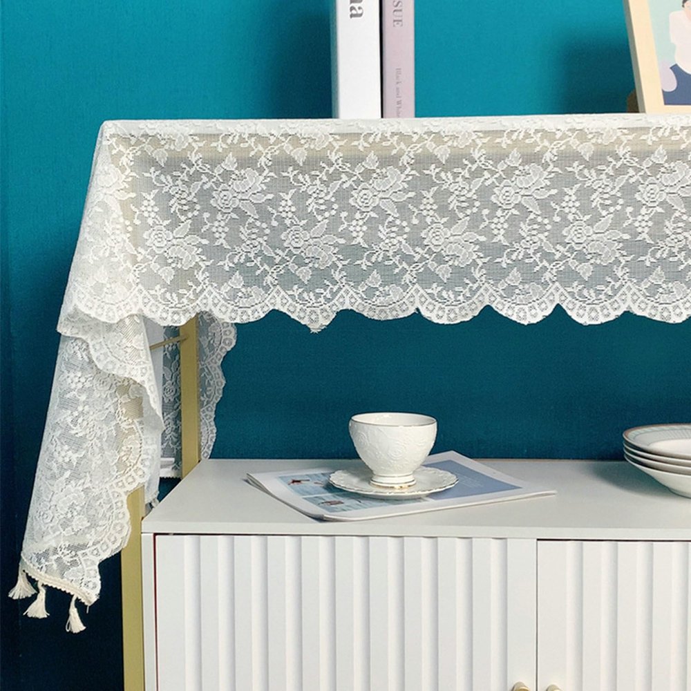 Stfery 60 x 60 in Beige Polyester Lace Table Runner