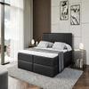 ALTDECOR IDRIKO Box-Spring Bed with H4 Mattress, 55 x 79 in, Black view 4