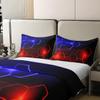 Loussiesd Honeycomb Duvet Cover Set, 155 x 220 cm, Red and Blue Ombre, 100% Cotton, 2-Piece view 4