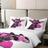 Loussiesd Giraffe 100% Cotton Safari Duvet Cover Set 200 x 200 cm, Pink and White Wild Animal Bedding for Kids view 3