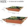 Spring Tropical Plants Folding Thick PU Leather Dice Tray and Catchall Organizer view 4