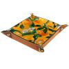 Orange Wild Mandarin Thick PU Leather Valet Tray, Foldable Catchall Organizer for Jewelry, Keys & More view 1