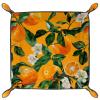 Orange Wild Mandarin Thick PU Leather Valet Tray, Foldable Catchall Organizer for Jewelry, Keys & More view 2