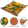 Orange Wild Mandarin Thick PU Leather Valet Tray, Foldable Catchall Organizer for Jewelry, Keys & More view 3